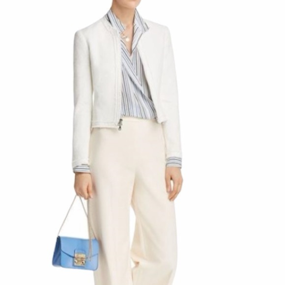 FRAME Blue White Cravat Poplin Striped Cotton Shirt (101) - Picture 4 of 7